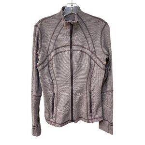 Lululemon Define Jacket Size 10 Wee Space Frosted Mulberry Black Currant Stripe